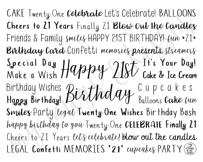 21st Birthday Digital Download
