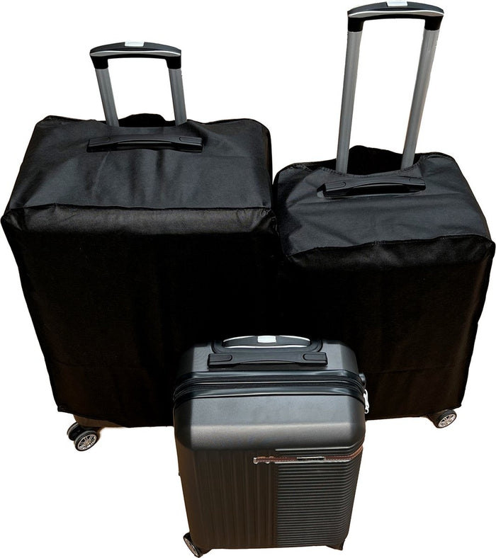 Liman Home Decor - Liman Online 3-delig Kofferset -  Zwart Handbagage - Verrijdbaar op 4 Wielen - Stevig ABS - TSA Slot -Lichtgewicht, Trolley - KOFFER