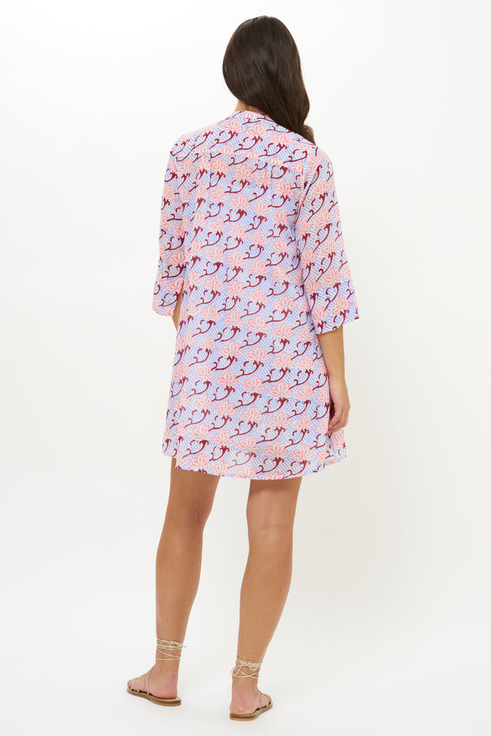 3/4 Sleeve Pintuck Dress- Florence Petal
