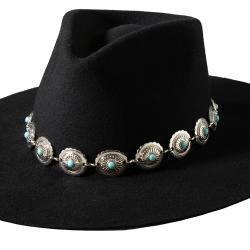 3D Turquoise Stone Concho Hat Band