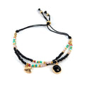 Adjustable Double Seed Bead Bracelet - Black