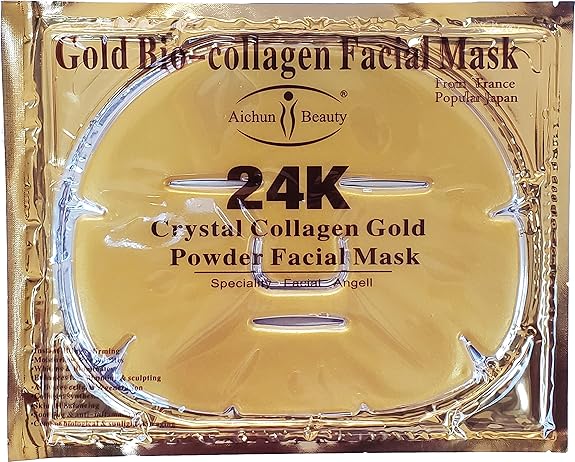 AICHUN BEAUTY 5PCS 24K Gold Gel Collagen Crystal Facial Masks 5 PACKS