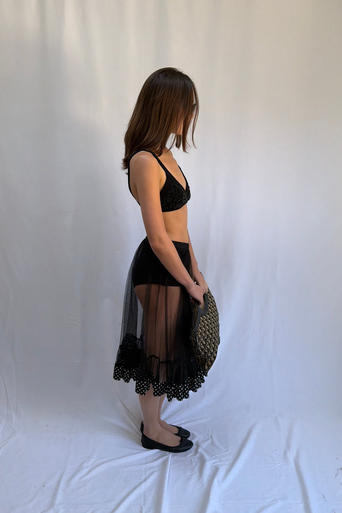 Albus Lumen Bead Embellished Knit Bikini Set