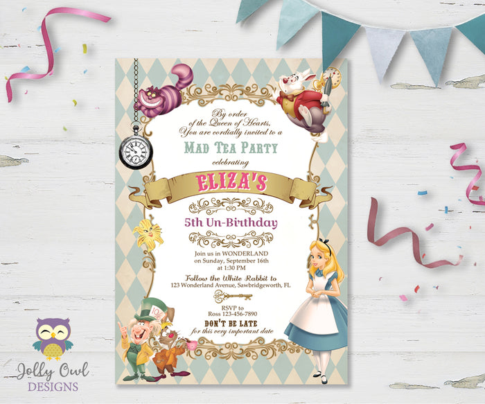 Alice In Wonderland Birthday Party Invitation