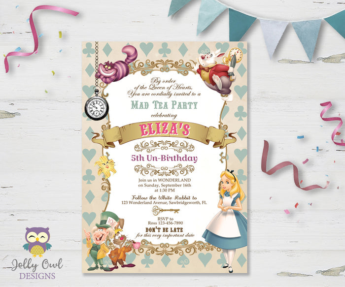 Alice In Wonderland Birthday Party Invitation