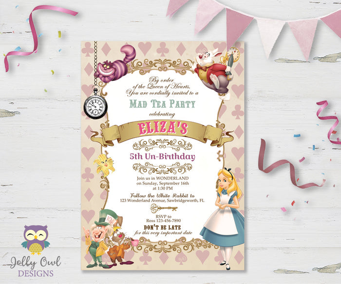 Alice In Wonderland Birthday Party Invitation
