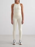 Almond White Sense Tights & Halter Bralette Set