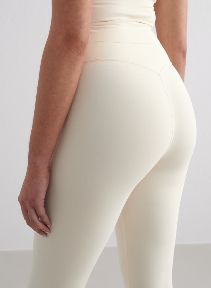 Almond White Sense Tights & Halter Bralette Set