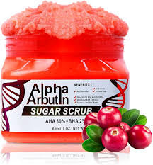 Alpha Arbutin Sugar Scrub | Dark Spot Corrector & Brightening Exfoliator for Even Skin Tone
