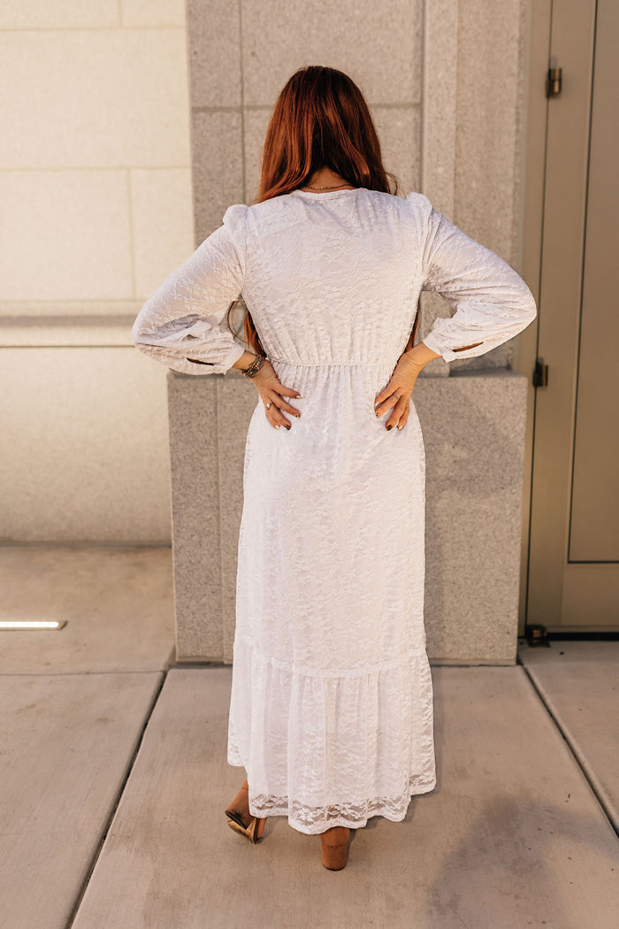 Lace zip front dress.