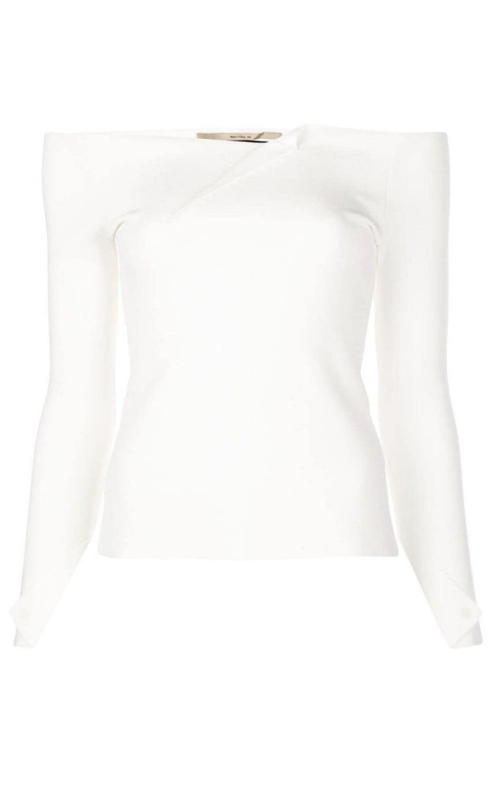 Roland Mouret Angeles Off - the - shoulder Ponte Top - Runway Catalog