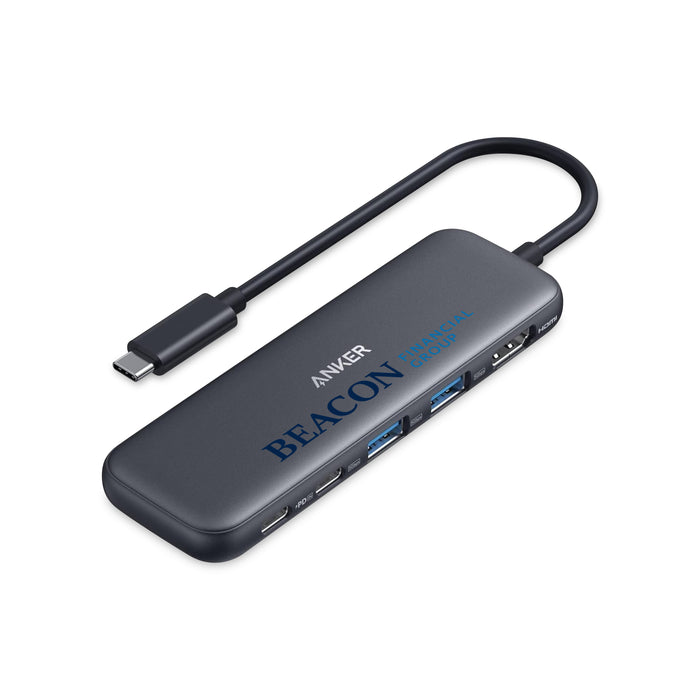 Anker 332 USB-C Hub (5-in-1) - Black | Custom Branded | Lemon Print