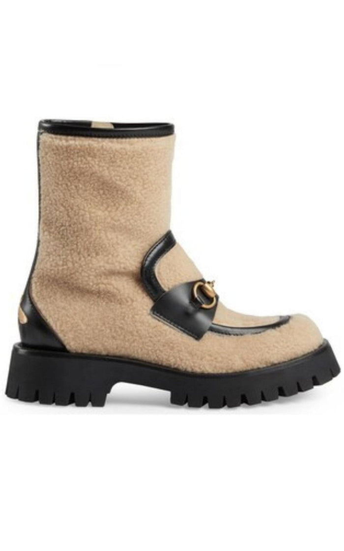 Gucci Ankle Boots With Horsebit In Neutrals - Runway Catalog