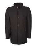 Anthracite Single Breasted Overcoat with Removable Quilted Insert-Makrom