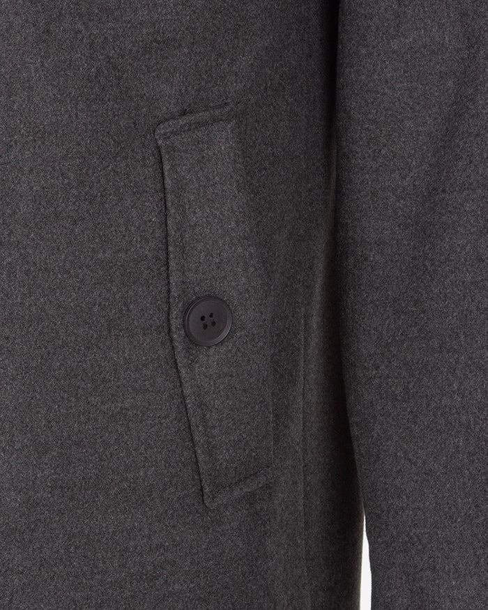 Anthracite Single Breasted Overcoat with Removable Quilted Insert-Makrom