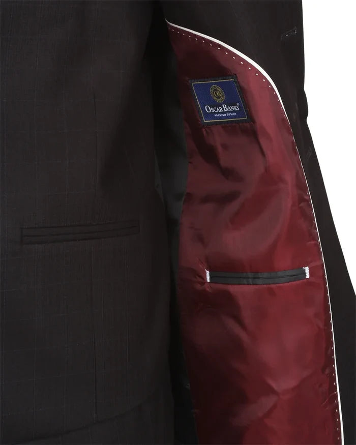 Anthracite Wool Classic Plain 3 Piece Men's Suit-Makrom