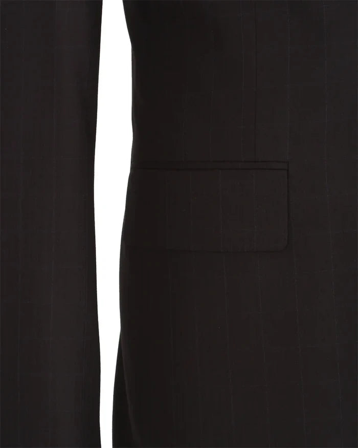 Anthracite Wool Classic Plain 3 Piece Men's Suit-Makrom