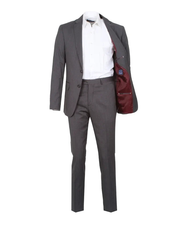 Anthrasite Pure Wool Classic Plain 3 Piece Men's Suit-Makrom