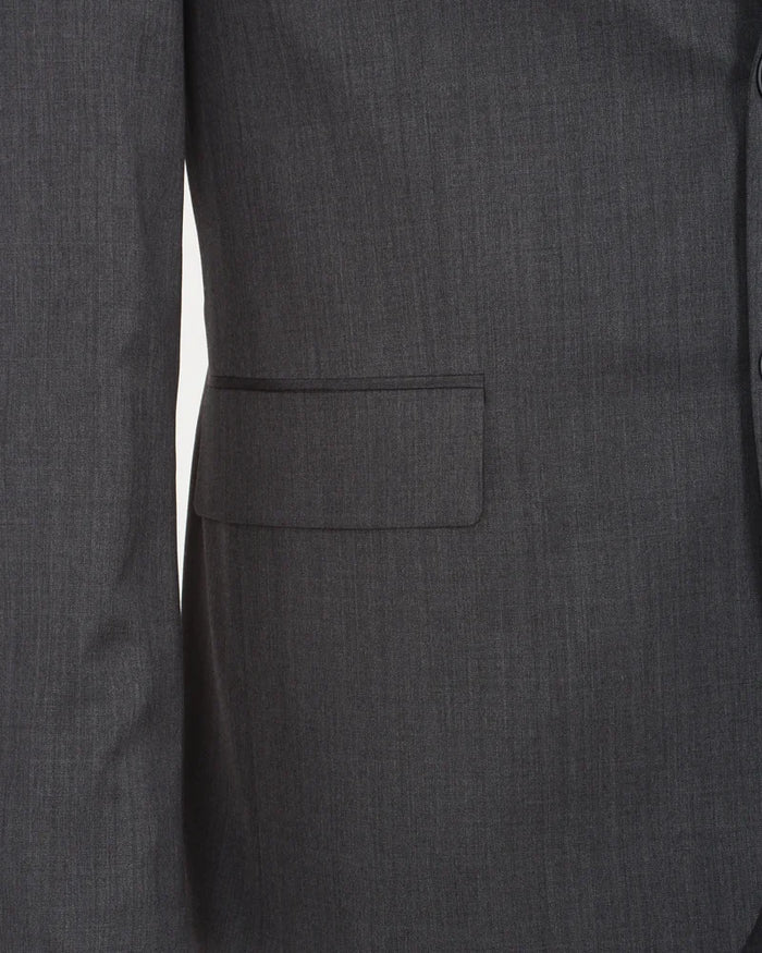 Anthrasite Pure Wool Classic Plain 3 Piece Men's Suit-Makrom
