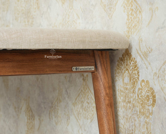 Antilia Solid Wood Two Seater Bench Cushion Seat Furniselan 
Natural Finish
