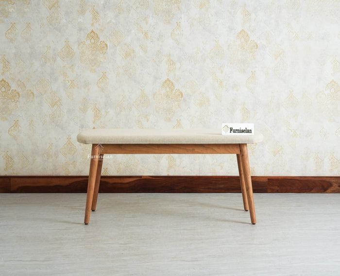 Antilia Solid Wood Two Seater Bench Cushion Seat Furniselan 
Natural Finish