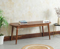 Antilia Wooden Three Seater Dining Bench Furniselan Teak Finish