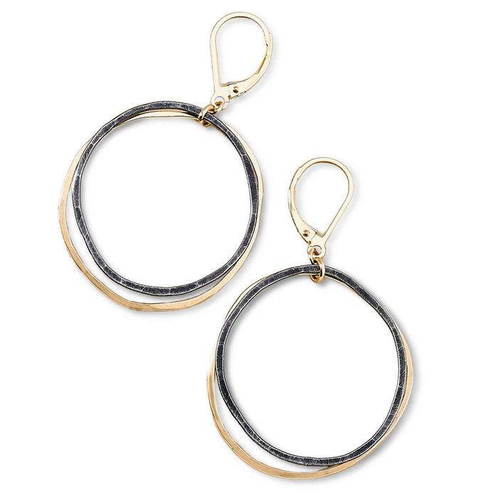Antique Caldera Black and Gold Circles Earrings