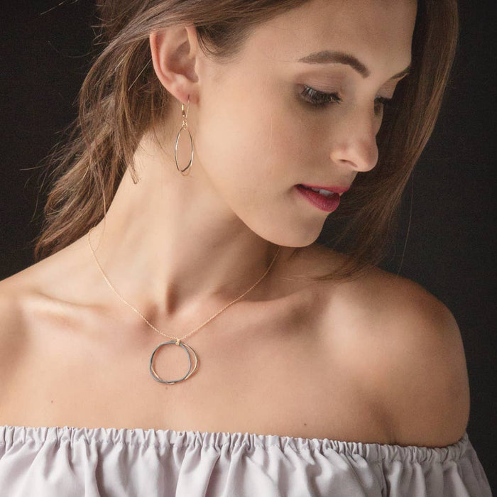 Antique Caldera Black and Gold Circles Earrings