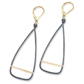 Antique Oar Black and Gold Handmade Earrings