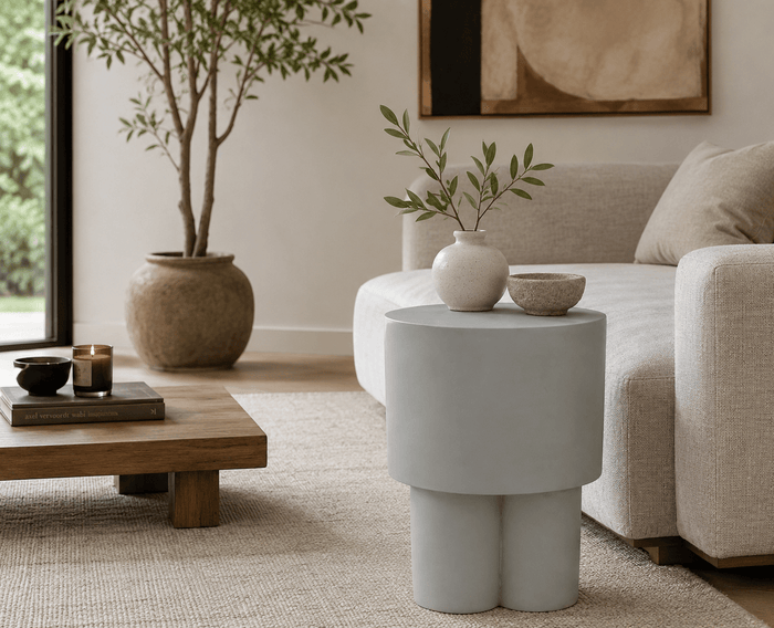 Apple Outdoor Accent Table Light Grey