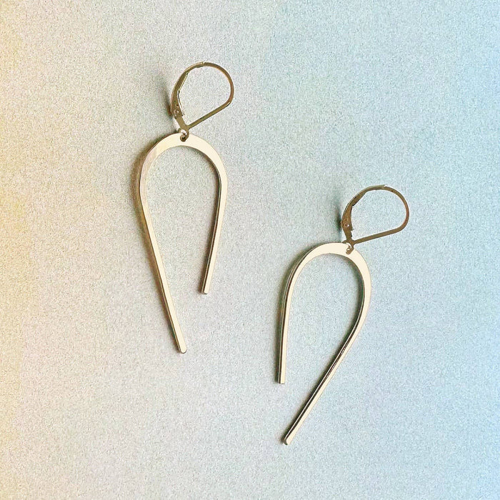 ARCO Hammered Arch Swooping Line Earrings Handmade