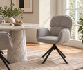 Arden Swivel Fabric Dining Chair with Metal Legs - Grey