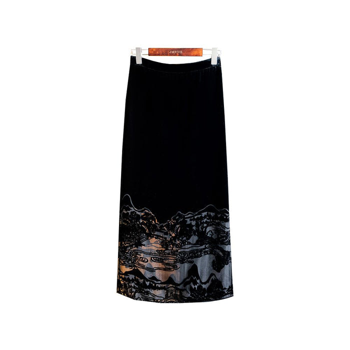 ASAYA5095 – Misty Valley Velvet Skirt 🌫️🖤