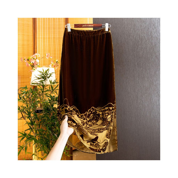 ASAYA5095 – Misty Valley Velvet Skirt 🌫️🖤