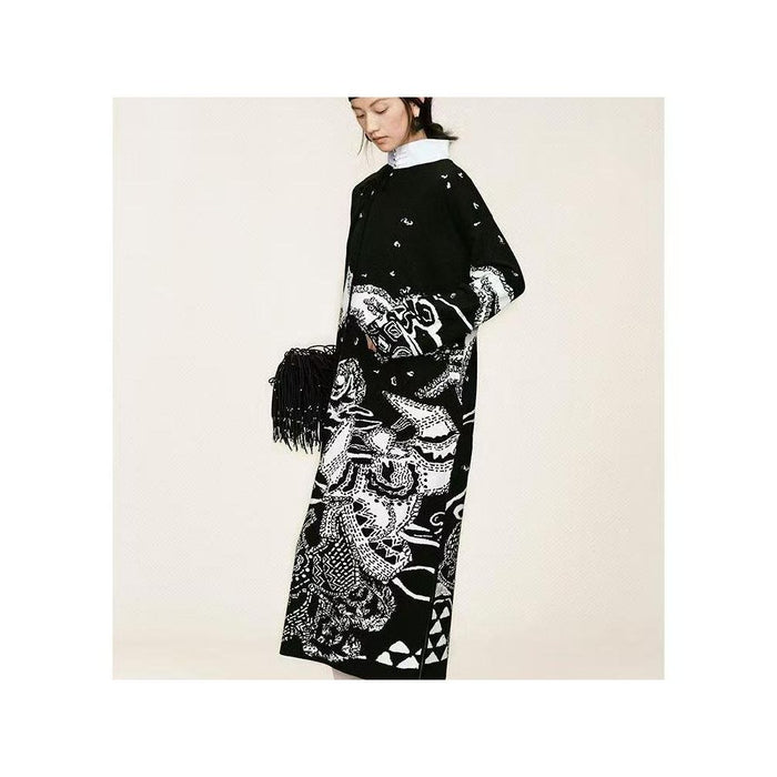 ZCY 2025 Winter New Oriental Slant Front Jacquard Knitted Dress image 2