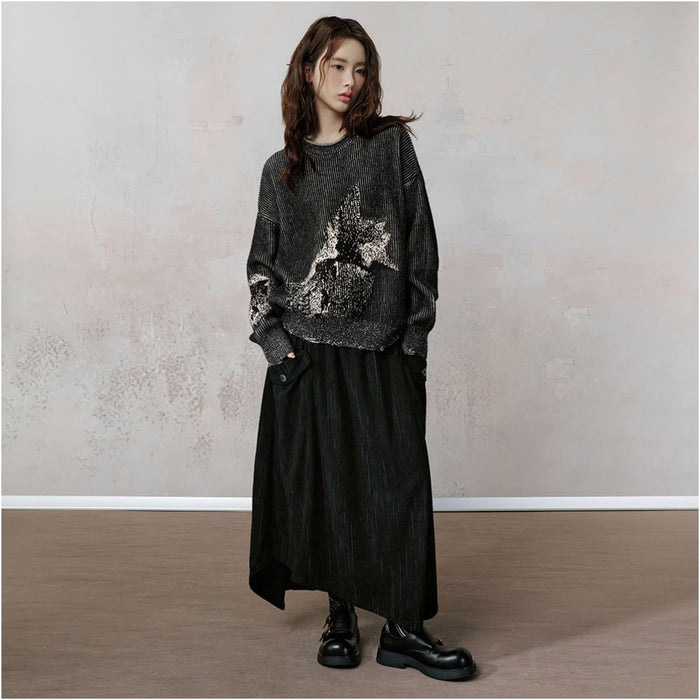 JfYanYan Star Track Corduroy Half Skirt Women s New Autumn Winter Mid length Irregular Half Skirt image 1