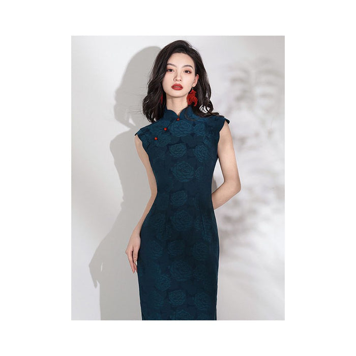 ASAYA5811 – Jade Noir Qipao Dress 🌿❤️