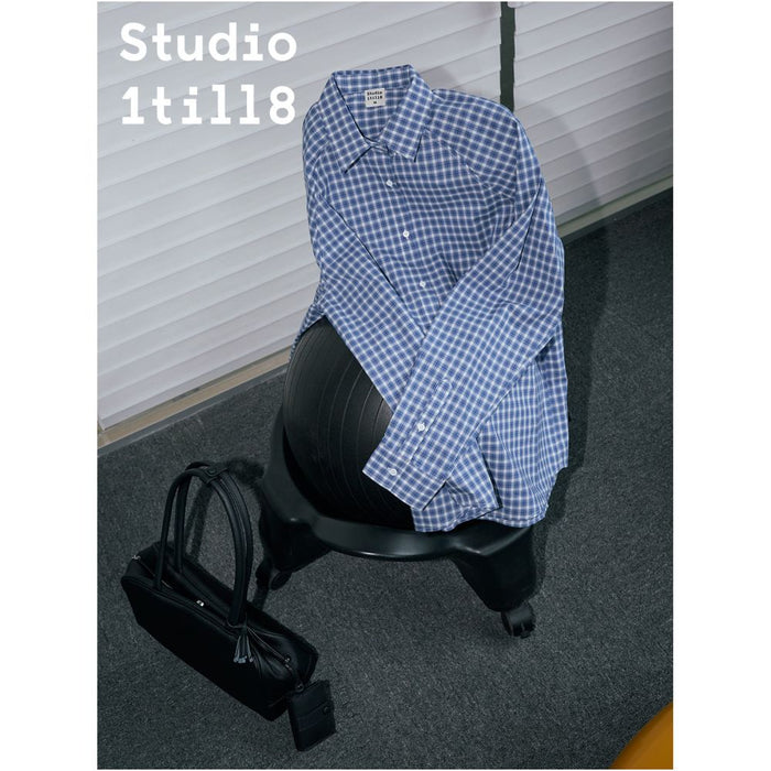 ASAYA6263 – Coastal Check Shirt & Shorts Set 🌊💙