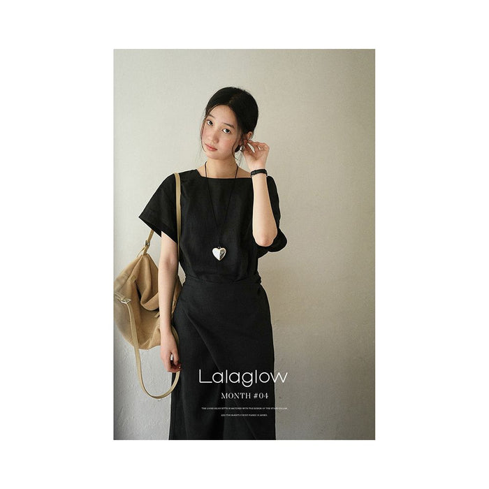 ASAYA6267 – Effortless Linen Wrap Dress 🖤🌾