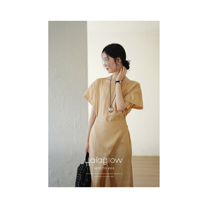 ASAYA6267 – Effortless Linen Wrap Dress 🖤🌾