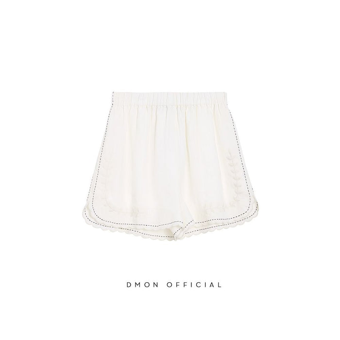 XS spot / Original color cottonseed white shorts