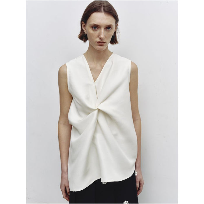 ASAYA6281 – Ivory Sculpt Twist Top 🤍✨