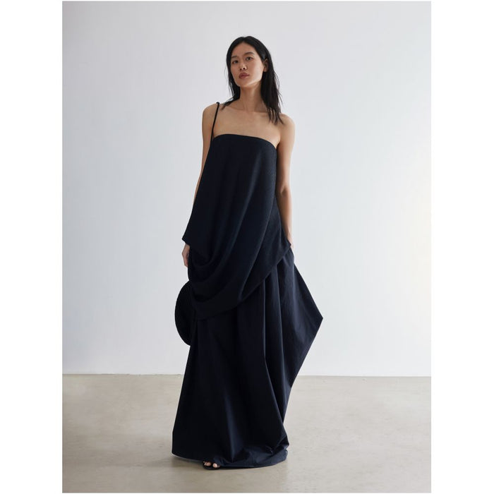 ASAYA6283 – Sculptural Draped Maxi Dress 🖤✨