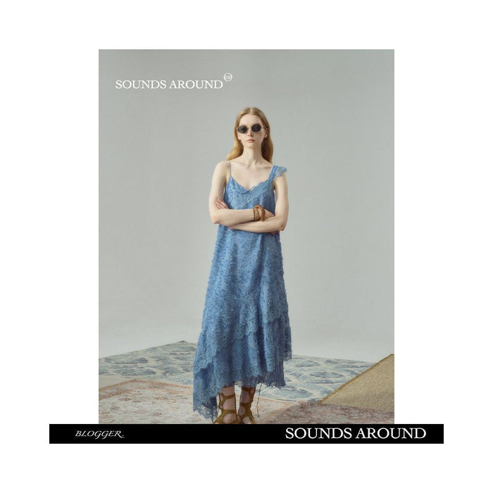 Blues Skirt SOUNDS AROUND Bohemian Moonlight Immersion Design Lace Dress image 2