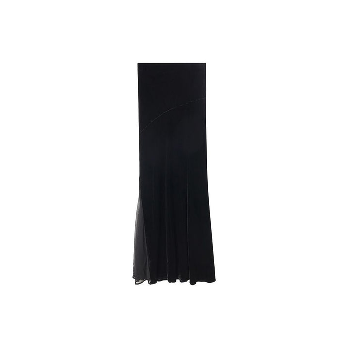 ASAYA6291 – Midnight Silk Velvet Skirt 🖤✨