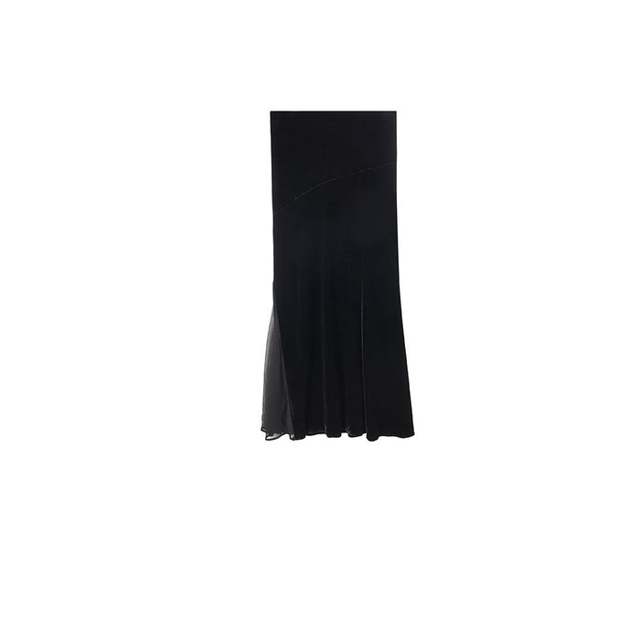 ASAYA6291 – Midnight Silk Velvet Skirt 🖤✨