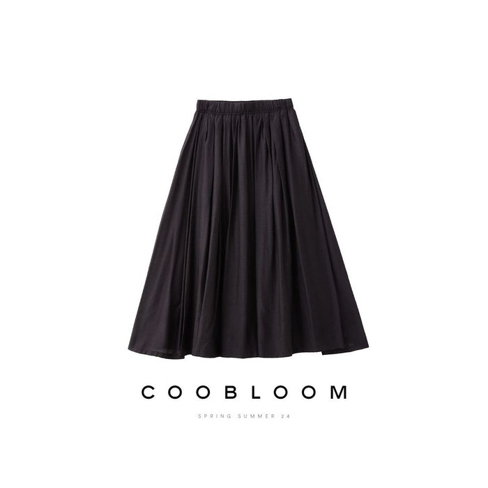 S / Temperament black half skirt