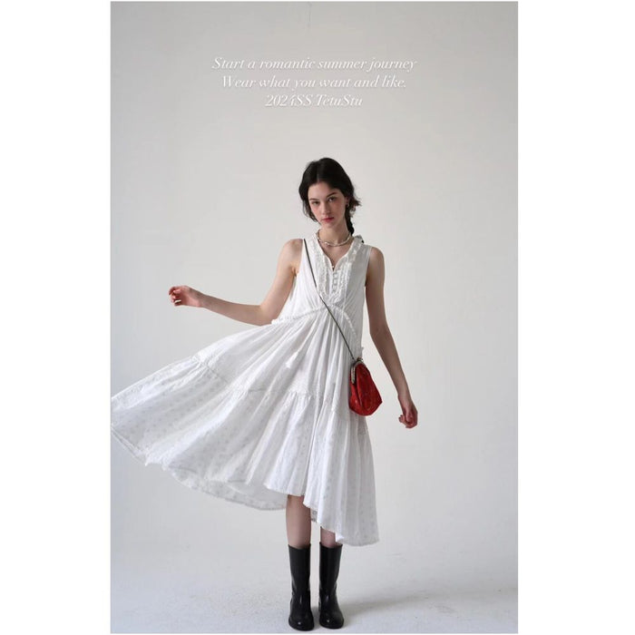 ASAYA6326 – Whisper Romance Cotton Dress 🤍🌿