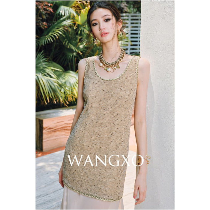 ASAYA6328 – Golden Muse Layered Dress ✨🤍