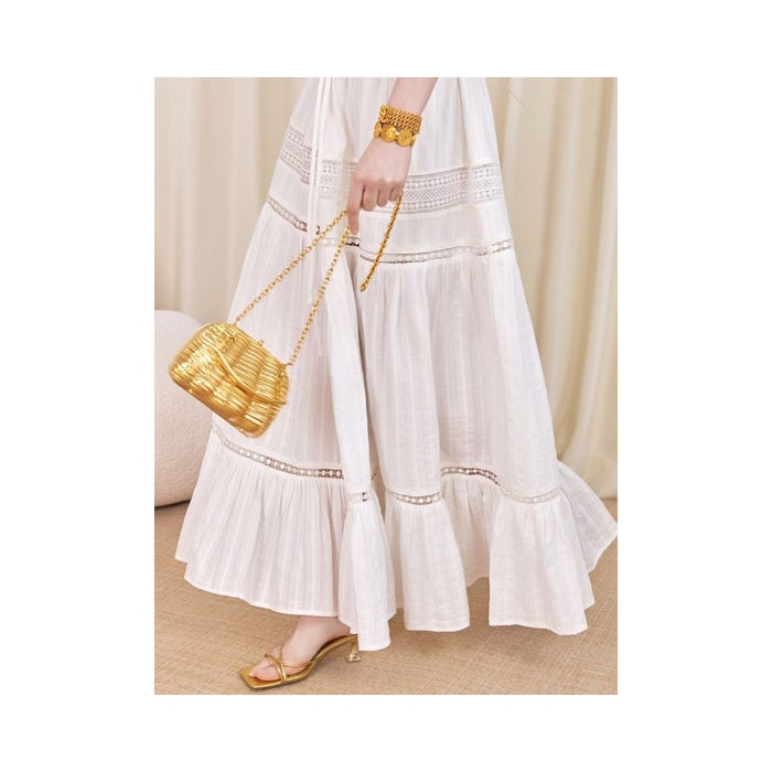 IlessisWANG boho Wave Wave Wind West Asian Style Lace Lace Hollow Splicing Half Body Skirt Summer image 1